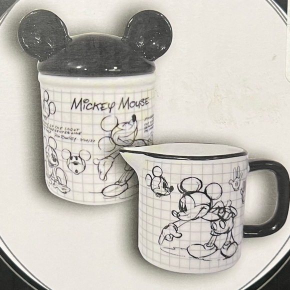 Disney Kitchen | Sugar and Creamer set | Mickey Mouse Sketchbook Design | NEW - Picture 2 of 5